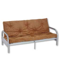 Silver Futon and Coffee Suede Mattress