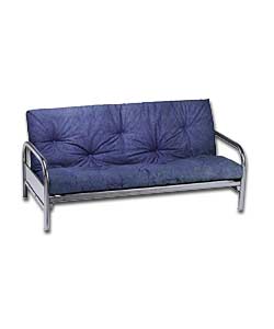 Silver Futon and Denim Mattress