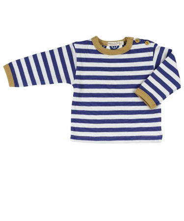 Organics For Kids Blue Nautical Stripe Long Sleeve T-shirt