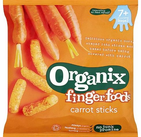 Organix Stage 2 From 7 Months Finger Foods Organic Carrot Sticks 20 g (Pack of 16)