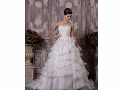 Organza Satin Chapel Train Sweetheart Ivory