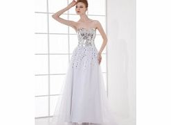 Organza Satin Floor-length Sweetheart White