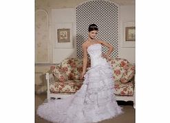 Organza Satin Lace Chapel Train Strapless