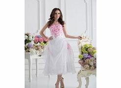 Organza Satin Tea-length Strapless Ivory