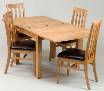 Chesterfield Ash Flip Top Extending Dining Table