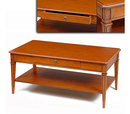 Yarlside 1 Drawer Rectangular Coffee Table in Teak