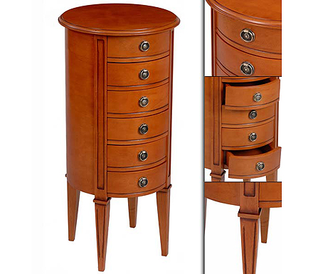 Origin Red Yarlside Round 6 Drawer Chest in Teak