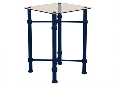 Original Bedstead Co Modern Bedside Table (Texture Blue) Small Single