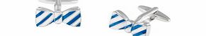 Original Penguin Blue striped bow cufflinks