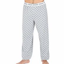 Grey and blue cotton pyjama bottoms