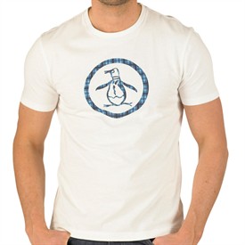 Original Penguin Mens Circle Plaid T-Shirt White
