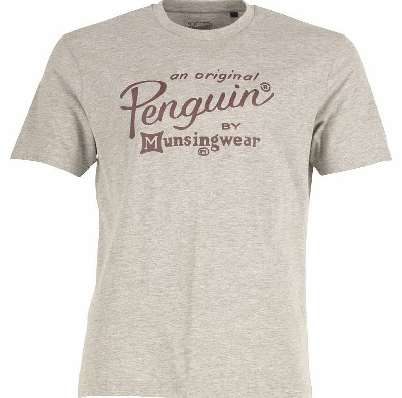 Original Penguin Mens Script Print T-Shirt Rain