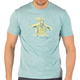 Original Penguin Mens Shadow Bird T-Shirt Aqua