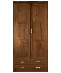 2 Door Wardrobe - Walnut Finish