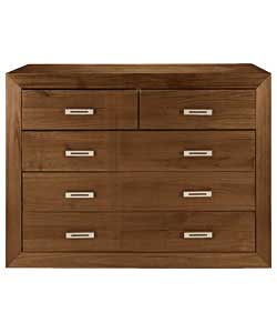 3 and 2 Drawer Chest - Walnut Finish