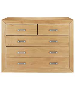 3 And 2 Drawer Chest -Oak Finish
