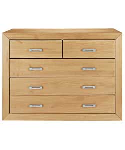 3 And 2 Drawer Chest -Oak Finish