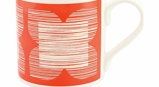 Orla Kiely Grey Flower Mug, Red