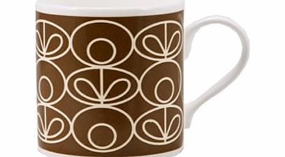 Linear Flower Mug Chocolate Linear Flower Mug