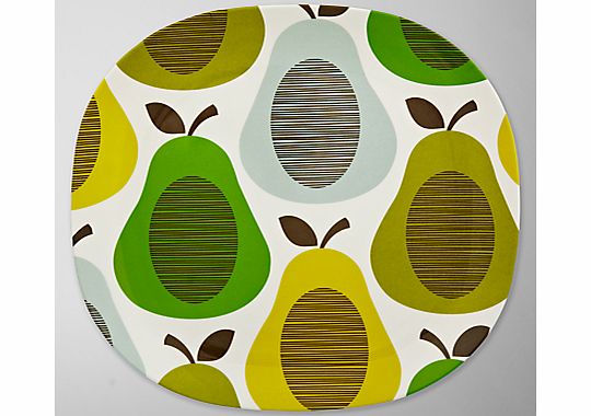 Orla Kiely Melamine Dinner Plate, Pear Mint