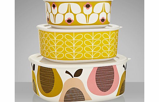 Orla Kiely Pear Melamine Picnic Bowls, Multi,
