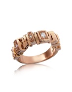 Orlando Orlandini Sole - Diamond 18K Rose Gold Band Ring