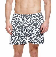 Bulldog grey water print shorts