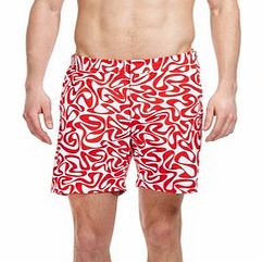 Bulldog red water print shorts