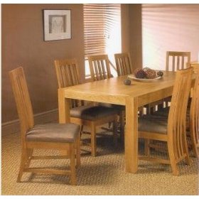 orly Oak 5 ft Extending Dining Table and 6 Zetti