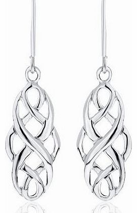 Ornami Silver Ladies Celtic Knot Drop Earrings