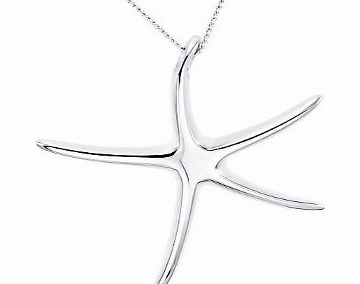 Ornami Starfish Pendant Necklace, Silver, Model S-BP2690STAR (Length 46 cm)