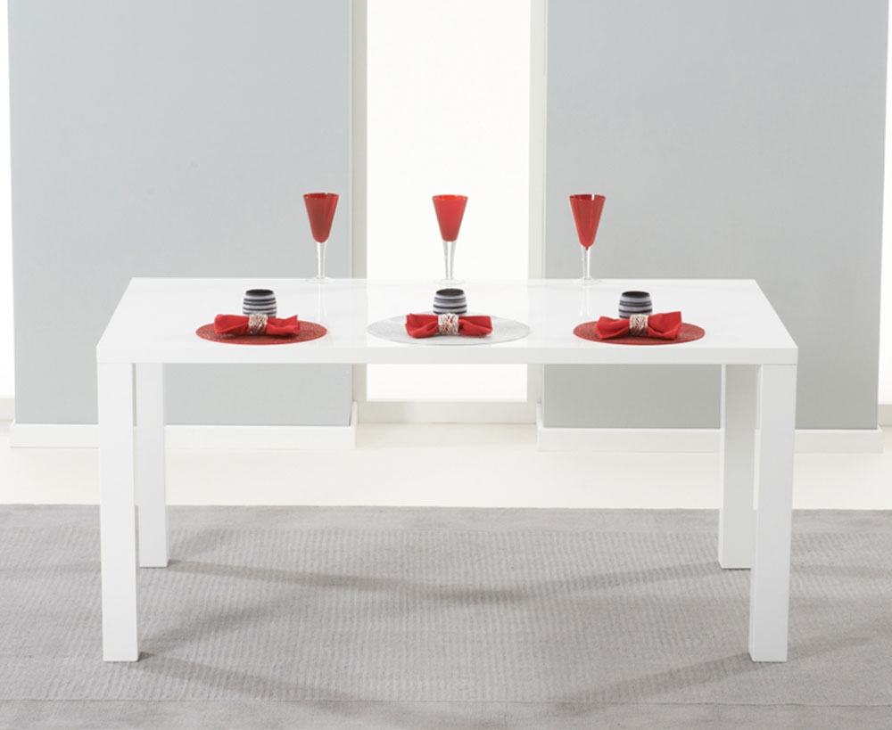 White High Gloss Dining Table - 160cm