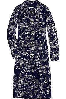 Oscar de la Renta Bouclandeacute; embellished coat