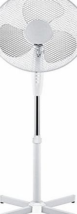 White 16 inch Oscillating Pedestal (Stand) Fan