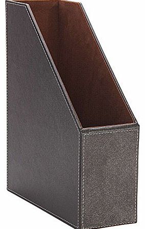 Osco Faux Leather Magazine Rack - Brown