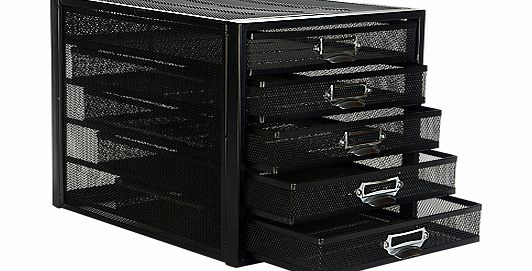 Osco Mesh Five Drawer Sorter, Black