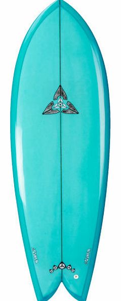 Twin Keel Fish PU Blue Surfboard - 6ft 0