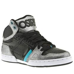 Male Bronx Leather Upper Fashion Large Sizes in Black and Silver