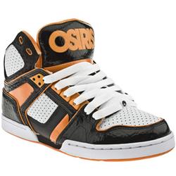 Osiris Male Nyc 83 Bronx Ultra Leather Upper Fashion Large Sizes in Black and Orange