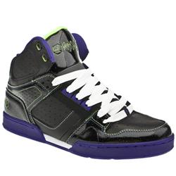 Male Osiris Bronx Leather Upper Fashion Large Sizes in Black and Purple