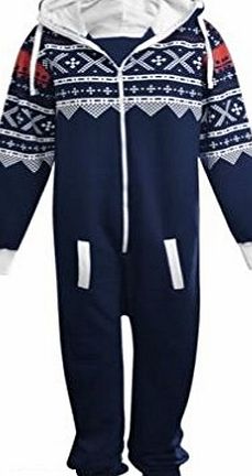 Mens Unisex Aztec Print Zip Up Oska Onesie All In One Hooded Jumpsuit Playsuit (Small (38`` chest 65`` length approx), Black)
