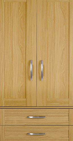 Oslo 2 Door Wardrobe with Drawers - Oak