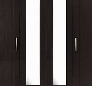 Oslo 4 Door Wardrobe With Mirrors - Black
