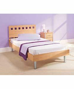 Oslo Beech Single Bed with Luxury Firm Mattress