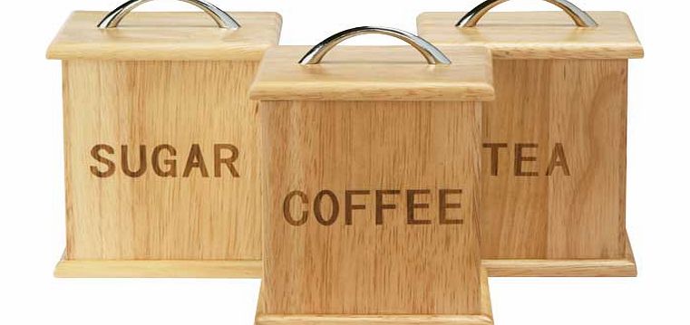 Oslo Traditional Wooden Storage Canisters