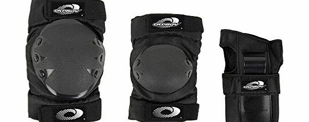 Boys Girls Childs Osprey Skate Cycle Knee, Elbow, Wrist Protection Pads Set - Black Small