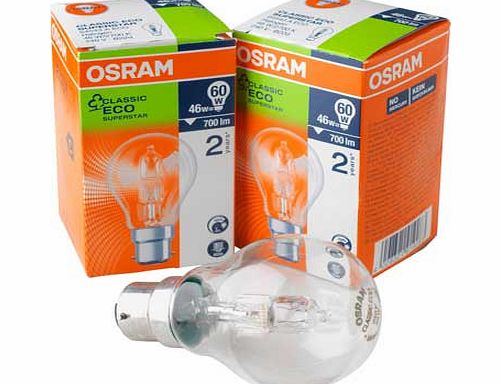 Osram 46W Eco Halogen GLS Bayonet Cap Bulb