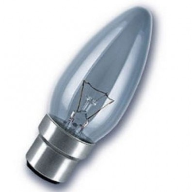Osram Clear Candle Bulb 60W Bayonet Cap Pack of