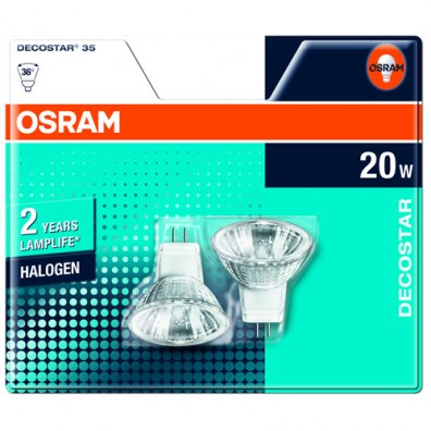 Osram Halogen 20W GU4 2 Pack 4.00832E 12