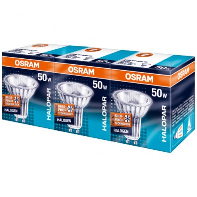 Osram Halogen 50W GU10 3 Pack 4.0503E 12